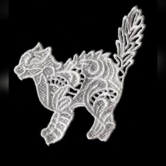 🐈‍⬛ White Scaredy-Cats Silouette Lace Patch Set - Picture 2 of 7